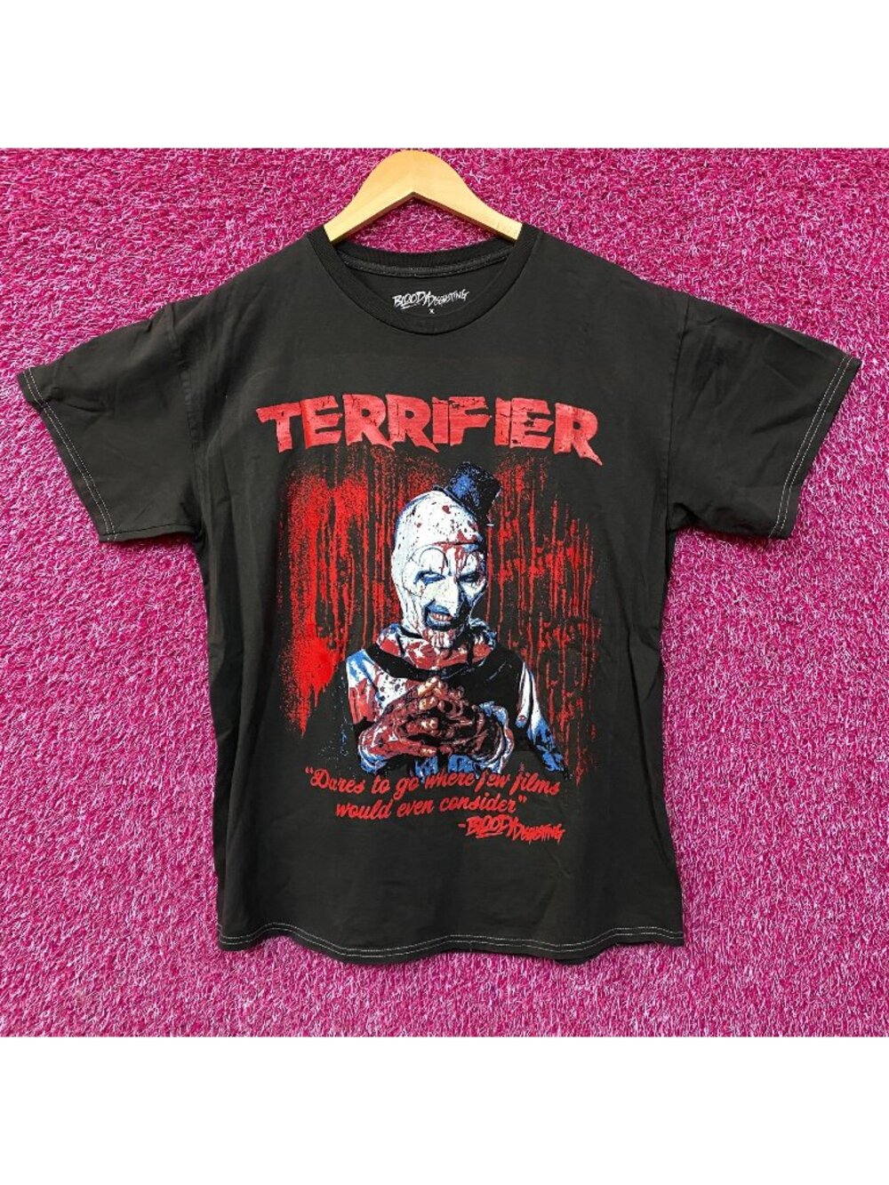 Bloody Disgusting X Terrifier Art The Clown Horror T-Shirt Medium
